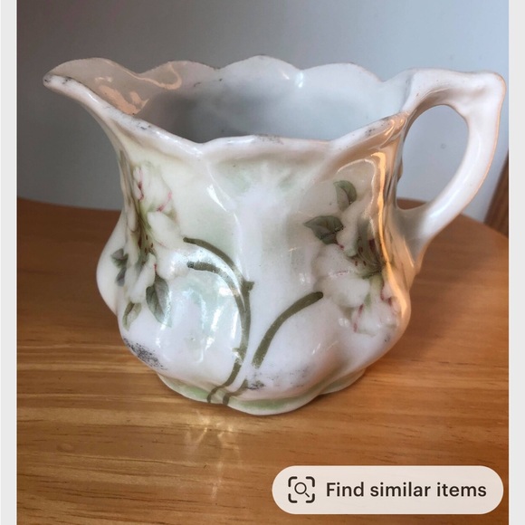 Antique Leuchtenburg Germany creamer white flowers - Picture 1 of 5